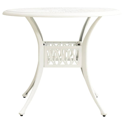 315587 vidaXL Garden Table White 90x90x74 cm Cast Aluminium