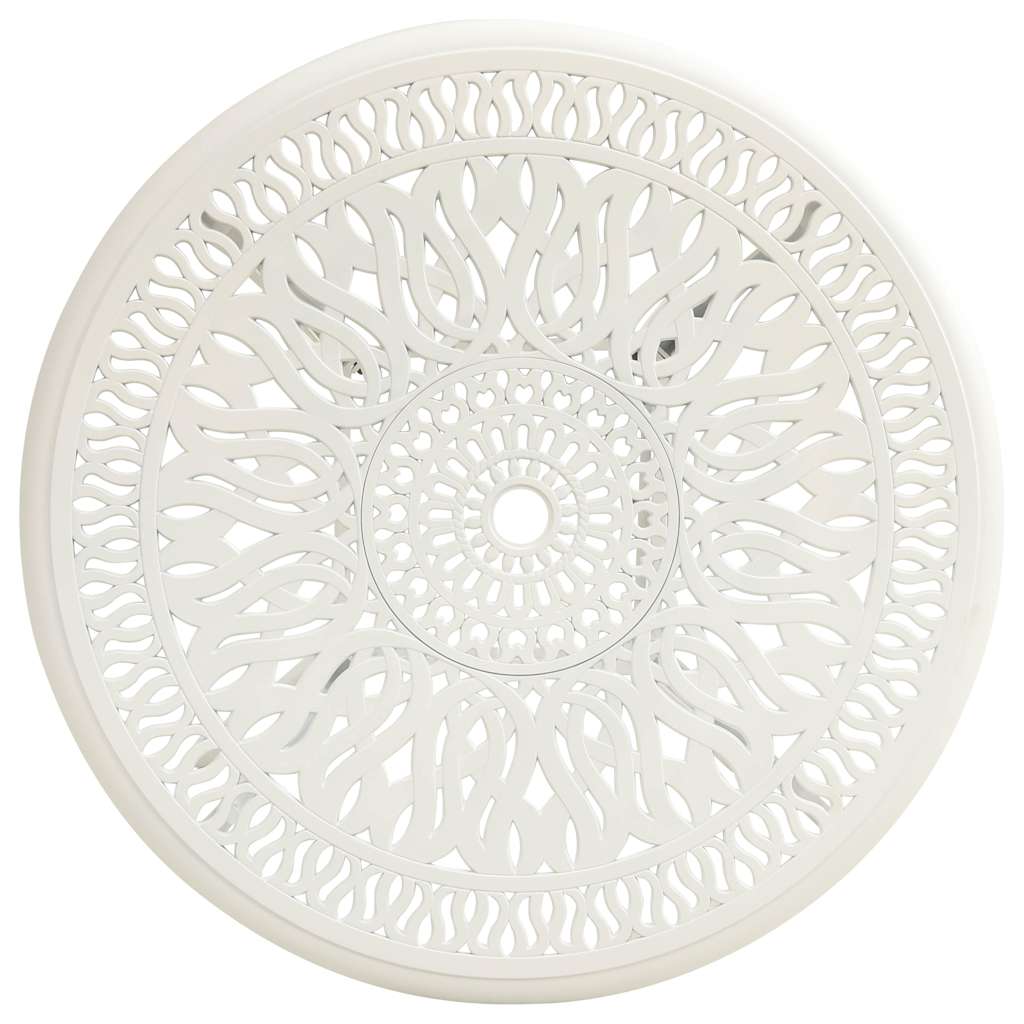 315587 vidaXL Garden Table White 90x90x74 cm Cast Aluminium