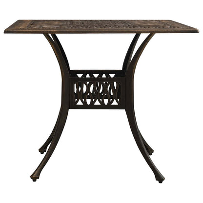 315588 vidaXL Garden Table Bronze 90x90x73 cm Cast Aluminium