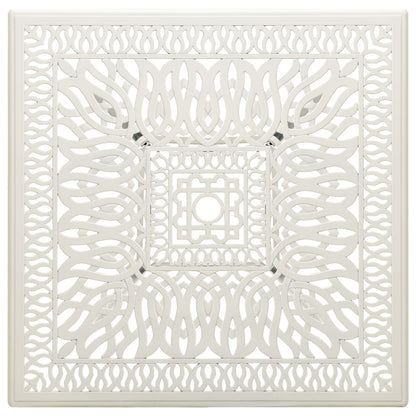 Garden Table White 90x90x73 cm Cast Aluminium