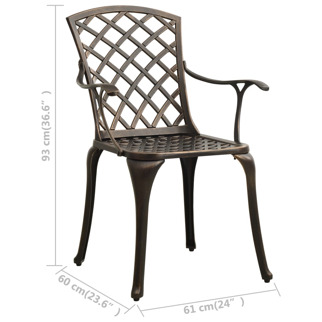 Bistro Set | Bronze | Cast aluminium | Medium | Durable | Bistro Set