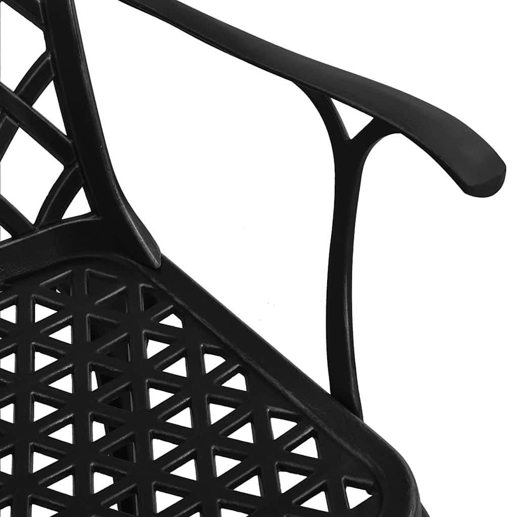 315592 vidaXL 3 Piece Bistro Set Cast Aluminium Black