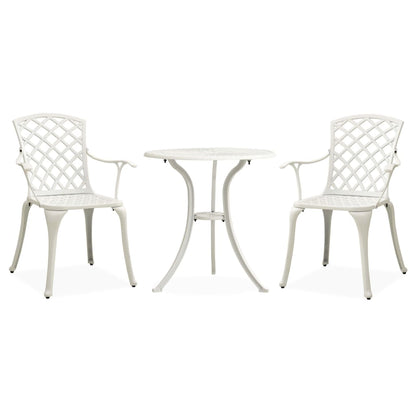 Bistro Set | White | Cast Aluminium | Small | Ergonomic | Bistro Set