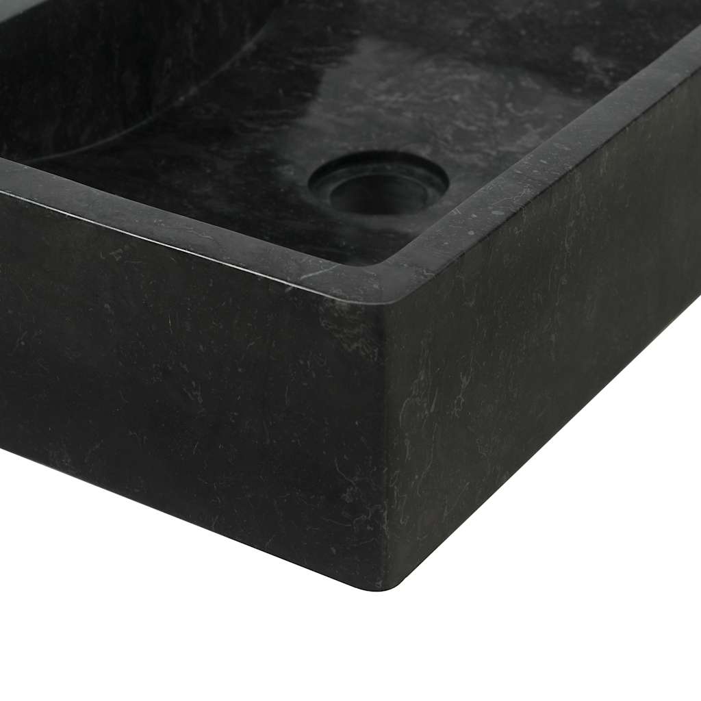 Bathroom Vanity Cabinet Solid Teak with Sink Marble Black