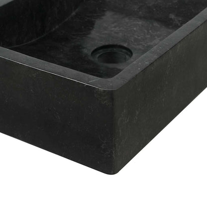 Bathroom Vanity Cabinet Solid Teak with Sink Marble Black