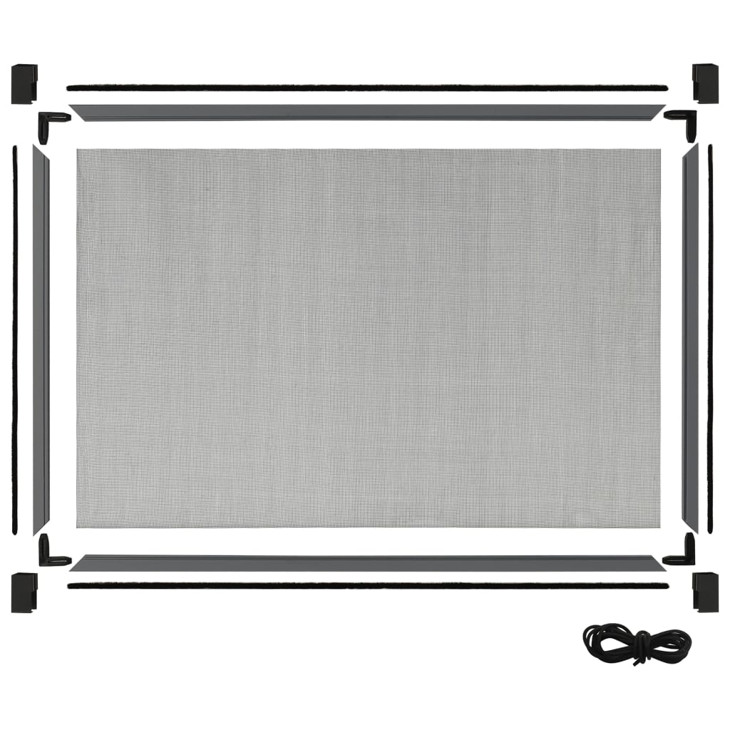 Extendable Insect Screen for Windows Anthracite (100-193)x75 cm