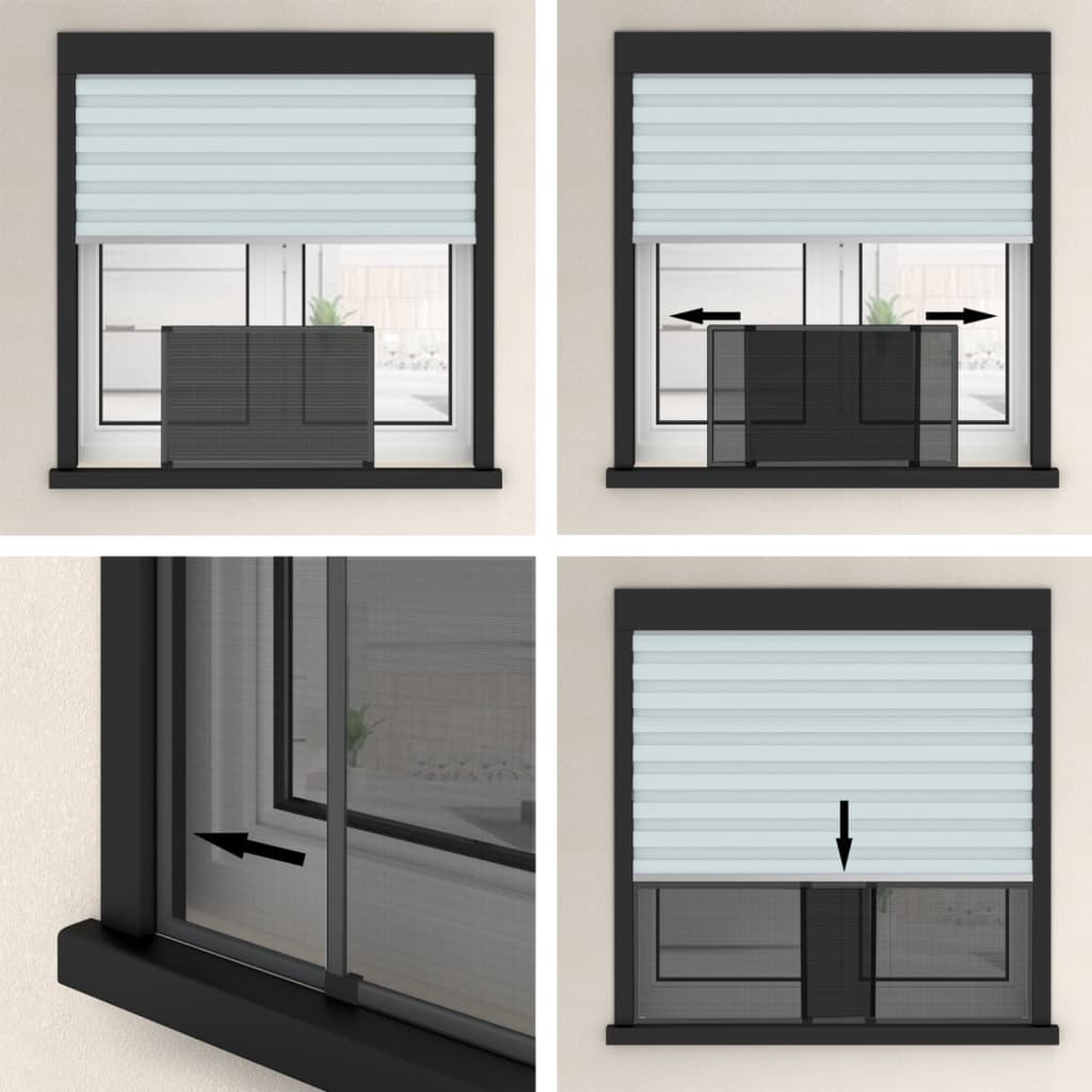 Extendable Insect Screen for Windows Anthracite (100-193)x75 cm