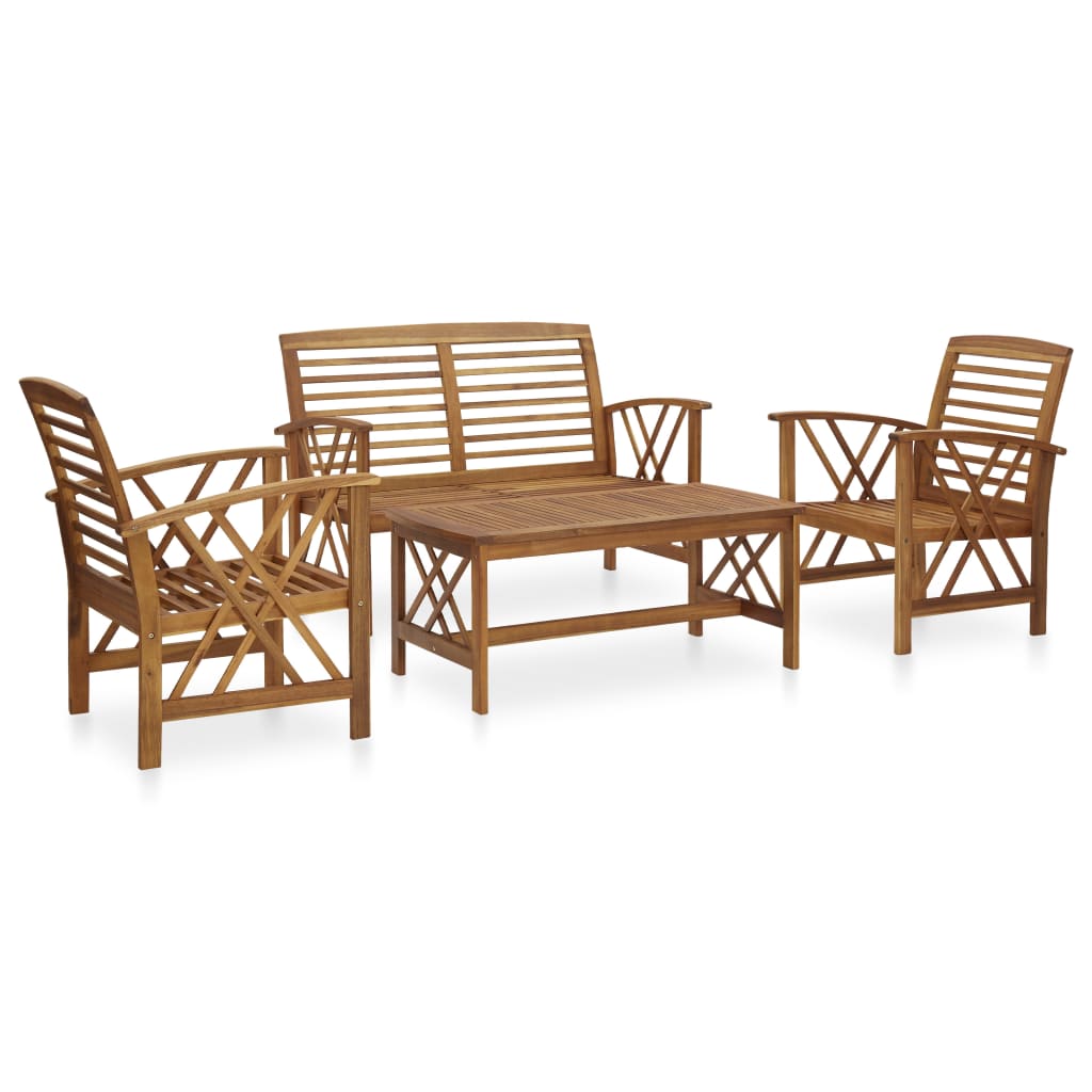 Garden Lounge Set | Brown | Solid acacia wood | Medium | Durable