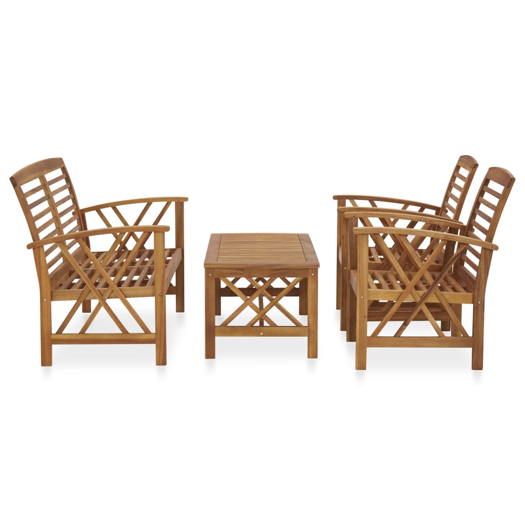 Garden Lounge Set | Brown | Solid acacia wood | Medium | Durable