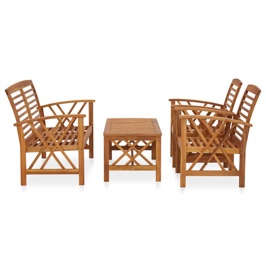 4 Piece Garden Lounge Set Solid Acacia Wood (310266+310272)