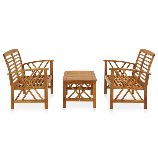 3 Piece Garden Lounge Set Solid Acacia Wood