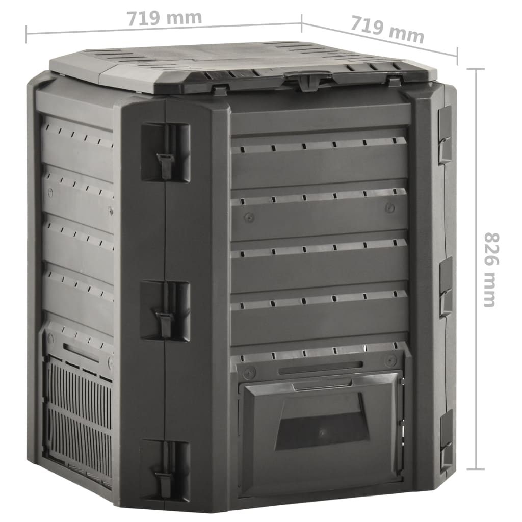 Garden Composter Black 380 L