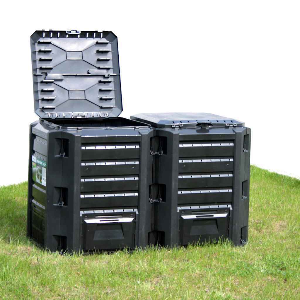 312272 vidaXL Garden Composter Black 380 L