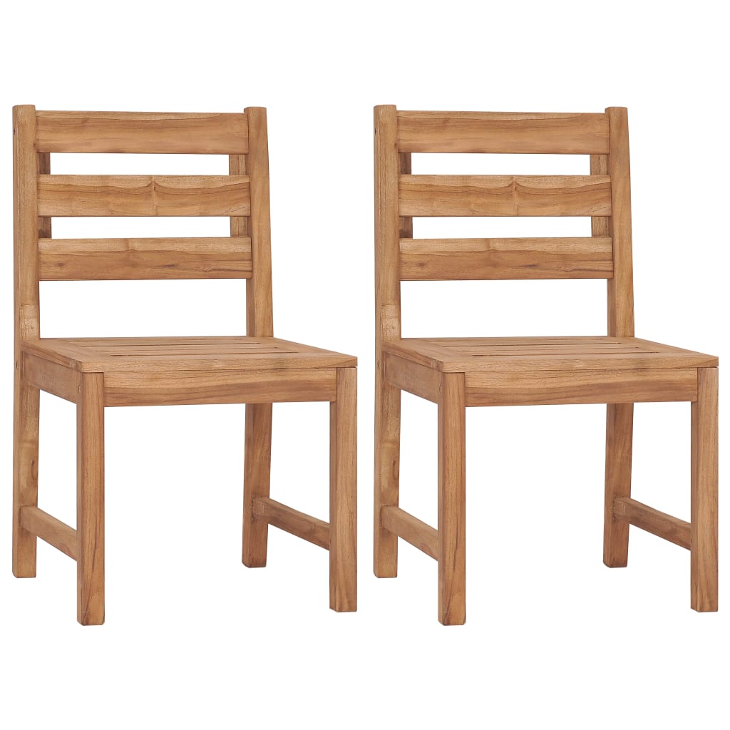 Garden Chair | Set of 2 | Natural Teak | Solid Teak Wood | Regular