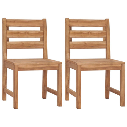 Garden Chair | Set of 2 | Natural Teak | Solid Teak Wood | Regular