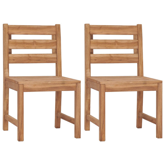 Garden Chair | Set of 2 | Natural Teak | Solid Teak Wood | Regular