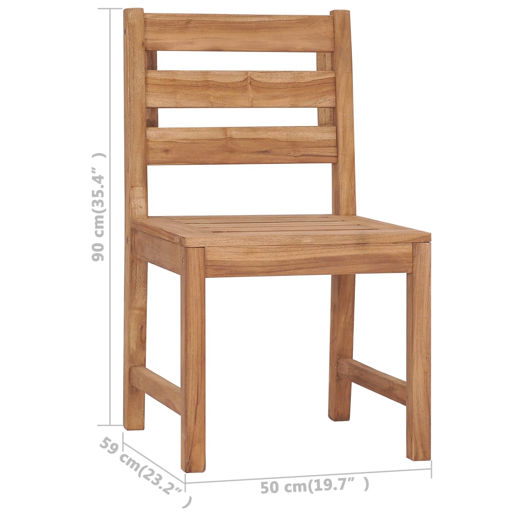 Garden Chair | Set of 2 | Natural Teak | Solid Teak Wood | Regular