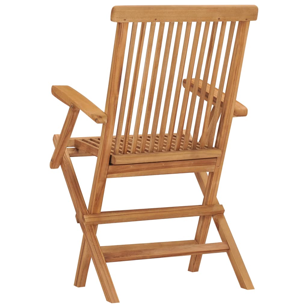 Garden Chair | Set of 3 | Teak Brown | Teak Wood | Medium | Foldable