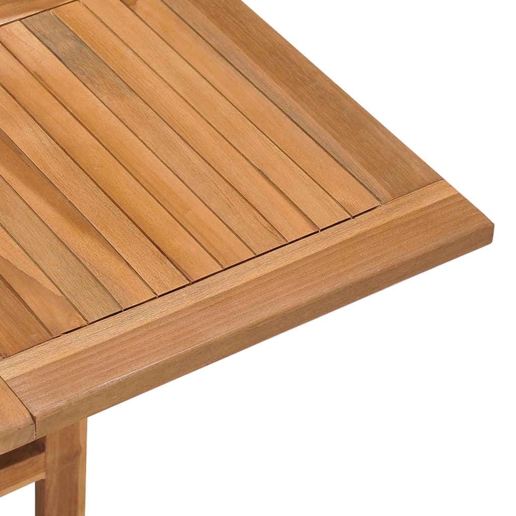315448 vidaXL Folding Garden Dining Table 90x90x75 cm Solid Teak Wood