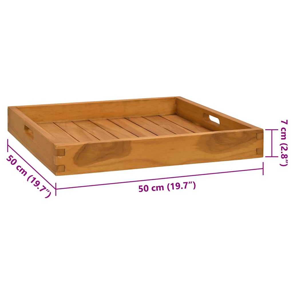 Serving Tray 50x50 cm Solid Teak Wood