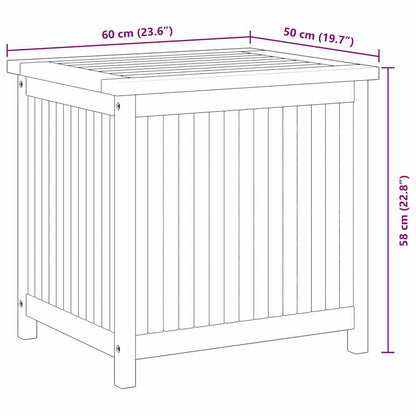Garden Storage Box 60x50x58 cm Solid Teak Wood