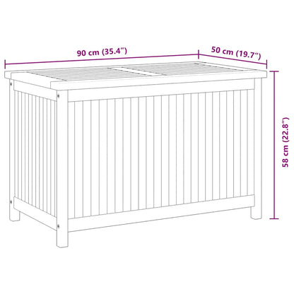 Garden Storage Box 90x50x58 cm Solid Teak Wood