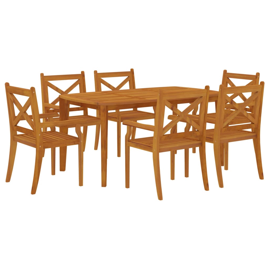 Garden Dining Set | Brown | Solid Acacia wood | Large | Seats Many