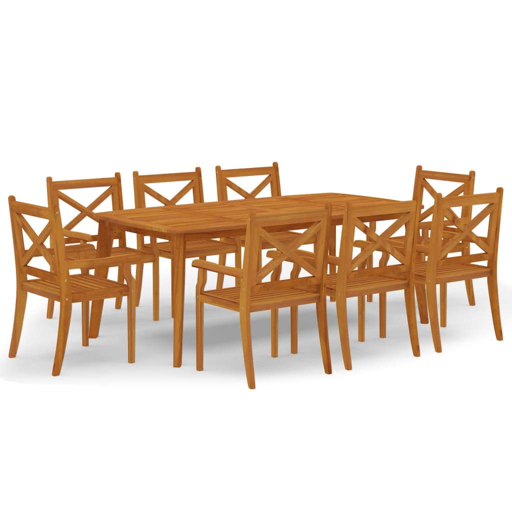 Garden Dining Set | Brown | Solid Acacia Wood with an Oiled Finish