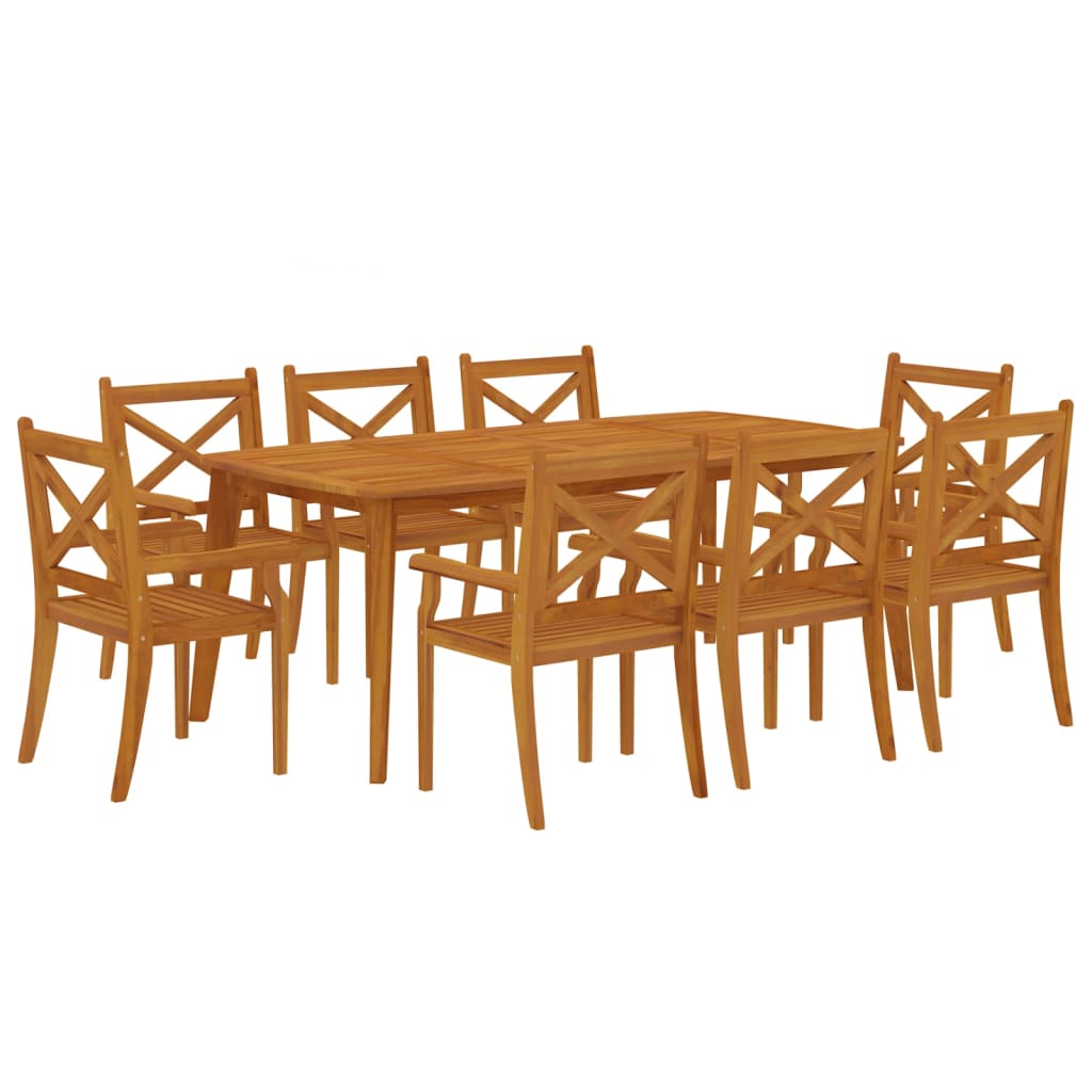 Garden Dining Set | Brown | Solid Acacia Wood with an Oiled Finish