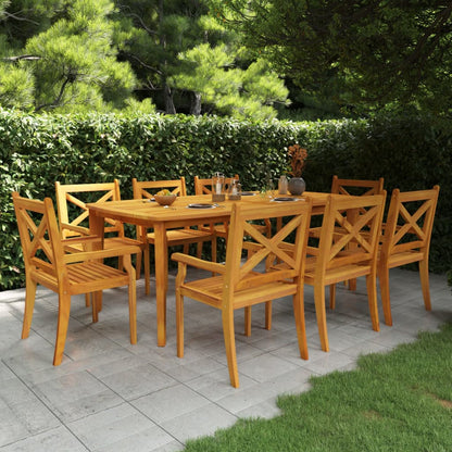 Garden Dining Set | Brown | Solid Acacia Wood with an Oiled Finish