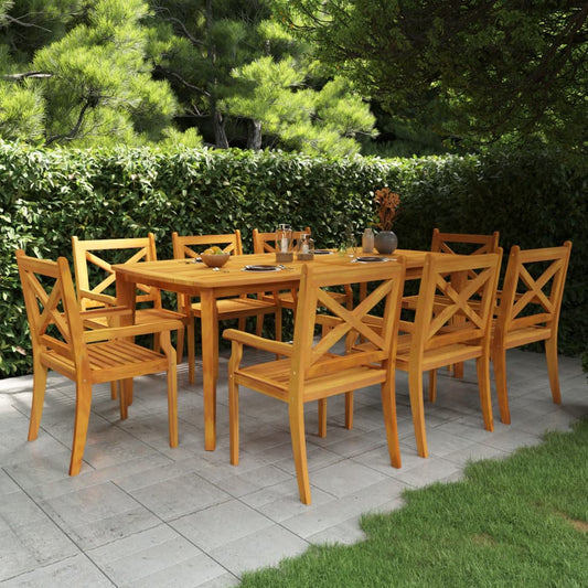 Garden Dining Set | Brown | Solid Acacia Wood with an Oiled Finish