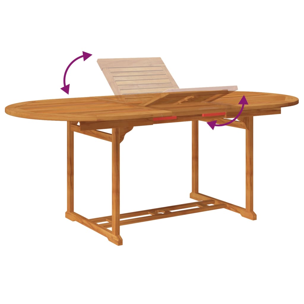 Garden Dining Set | Natural Wood | Solid Acacia Wood | Large | Expandable