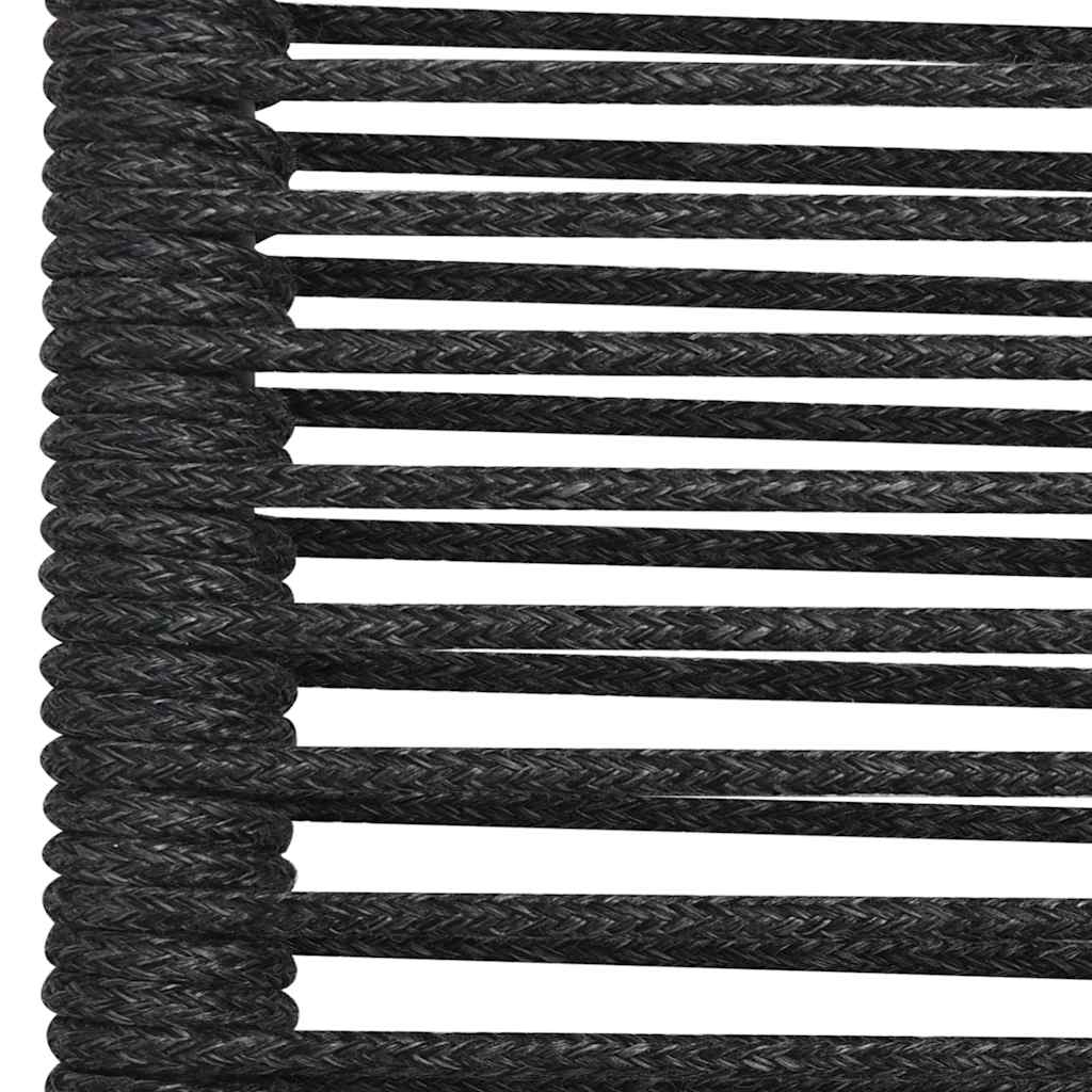5 Piece Garden Dining Set Cotton Rope and Steel Black