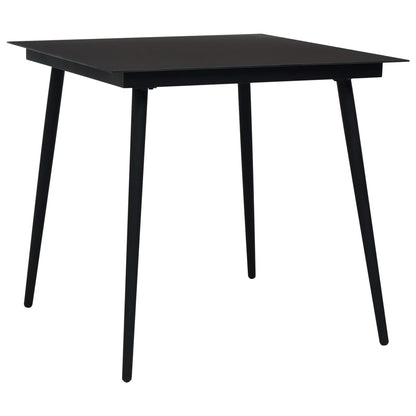 Dining Set | Black | Cotton rope, powder-coated steel, tempered glass