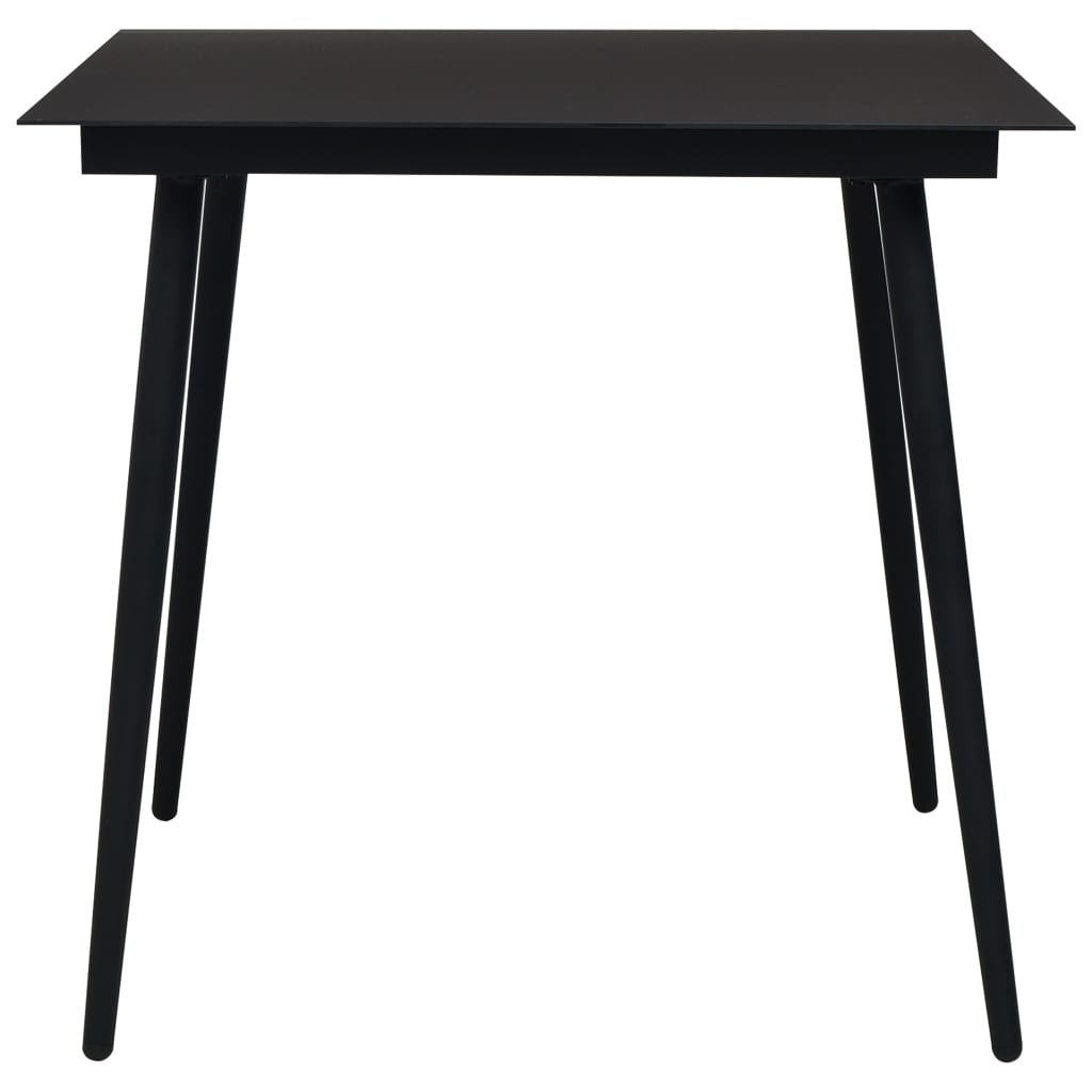 Dining Set | Black | Cotton rope, powder-coated steel, tempered glass