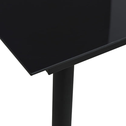 Dining Set | Black | Cotton rope, powder-coated steel, tempered glass