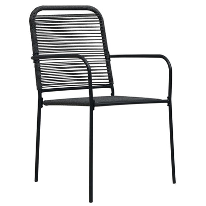 Dining Set | Black | Cotton rope, powder-coated steel, tempered glass