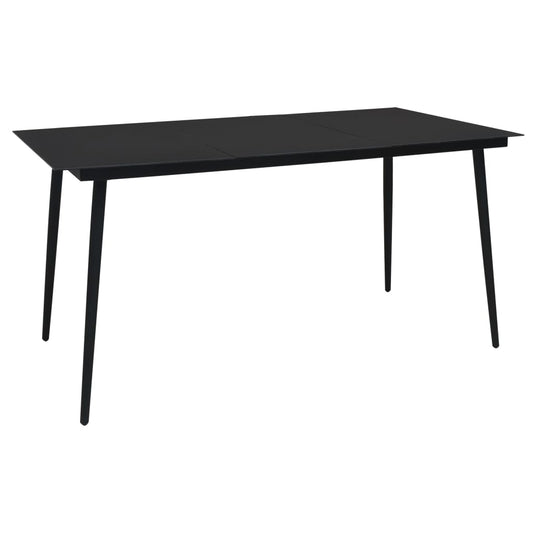 Dining Set | Black | Cotton rope, powder-coated steel, tempered glass