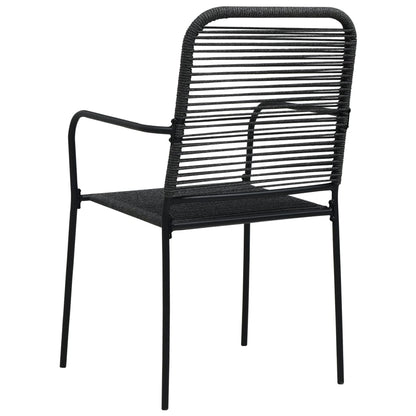 Dining Set | Black | Cotton rope, powder-coated steel, tempered glass