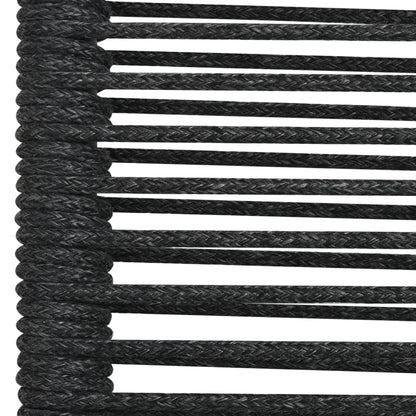 Dining Set | Black | Cotton rope, powder-coated steel, tempered glass