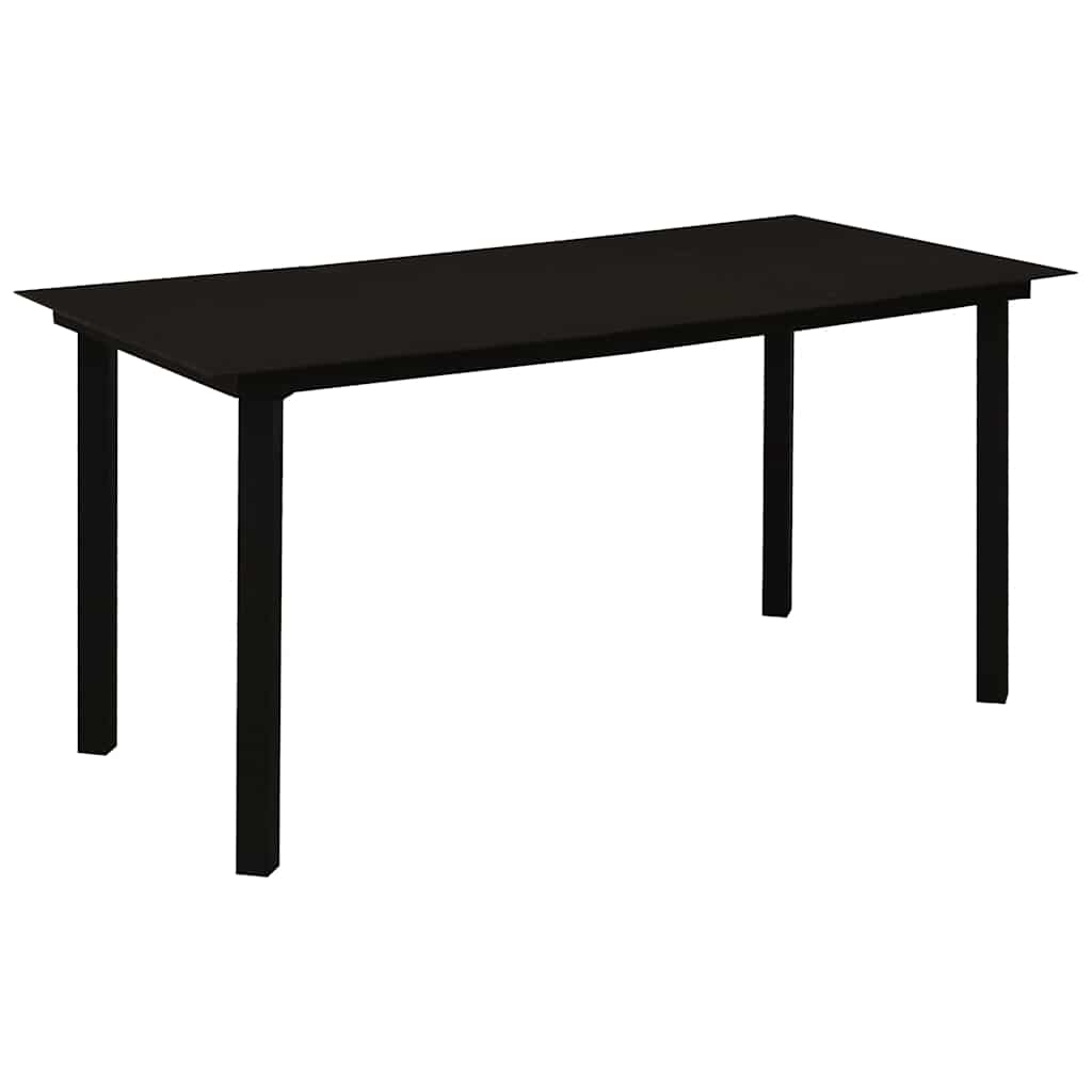 Dining Set | Black | Cotton Rope, Powder-Coated Steel, Tempered Glass