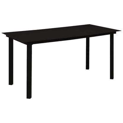 Dining Set | Black | Cotton Rope, Powder-Coated Steel, Tempered Glass