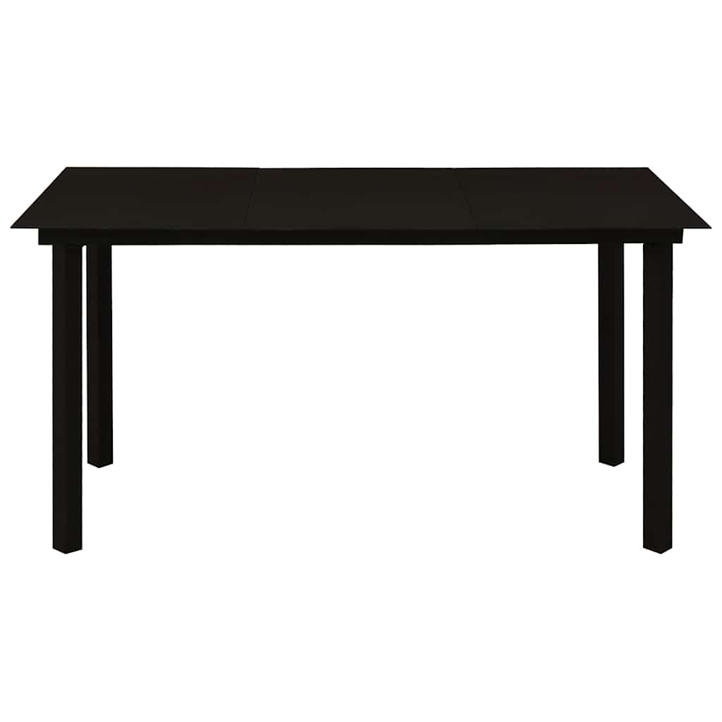 Dining Set | Black | Cotton Rope, Powder-Coated Steel, Tempered Glass