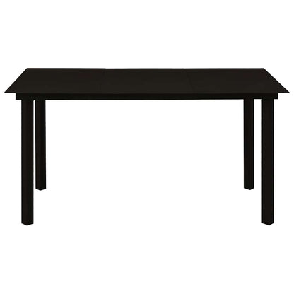 Dining Set | Black | Cotton Rope, Powder-Coated Steel, Tempered Glass