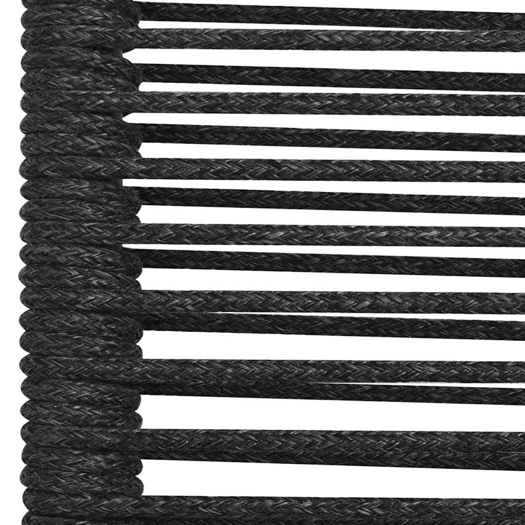 Dining Set | Black | Cotton Rope, Powder-Coated Steel, Tempered Glass