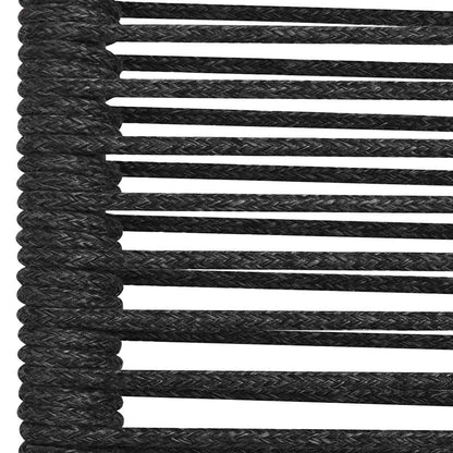 Dining Set | Black | Cotton Rope, Powder-Coated Steel, Tempered Glass
