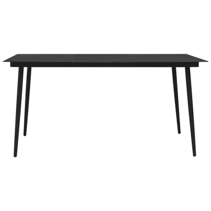 Dining Set | Black | Cotton rope, powder-coated steel, tempered glass