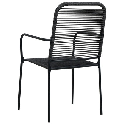 Dining Set | Black | Cotton rope, powder-coated steel, tempered glass