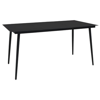 Dining Set | Black | Cotton Rope, Powder-Coated Steel, Tempered Glass
