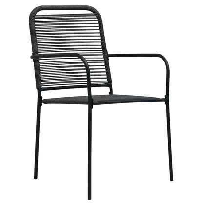 Dining Set | Black | Cotton Rope, Powder-Coated Steel, Tempered Glass